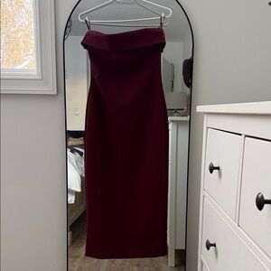 Babaton Strapless Dress in Deep Burgundy